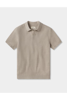 Men | Waffle Stitch Polo | Flax