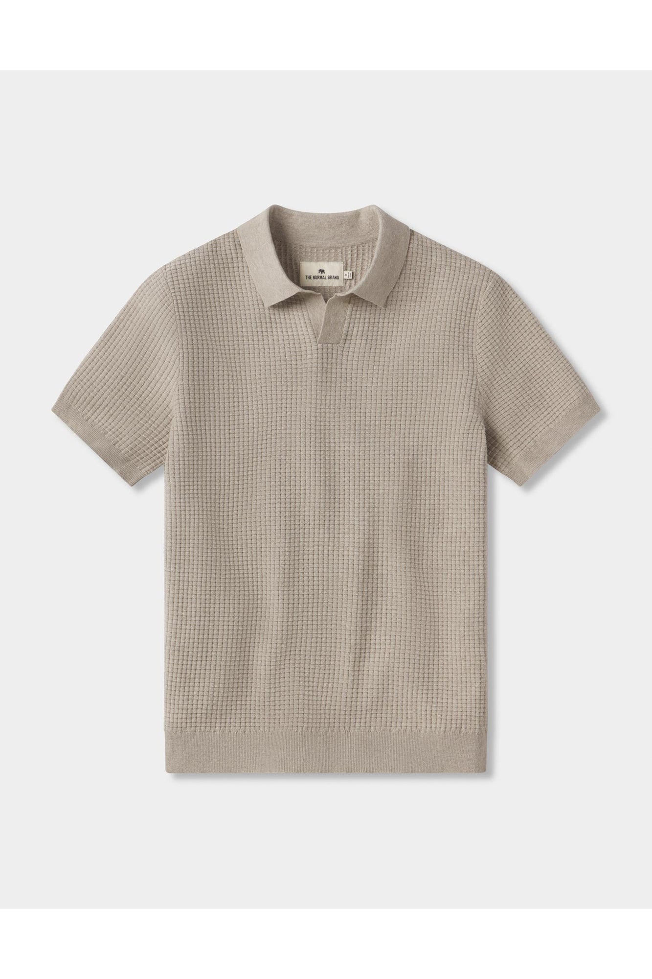 Men | Waffle Stitch Polo | Flax