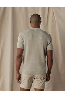 Men | Waffle Stitch Polo | Flax
