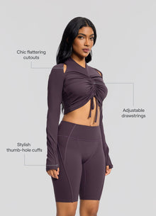 Drawstring Crop Top | Midnight Plum