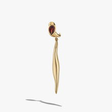 Awe Inspired Earrings 14K Gold Vermeil / Garnet / Single Left [WIP] Molten Gemstone Drop Earrings
