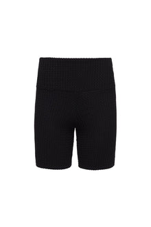 Midi Bike Short | Black Crochet