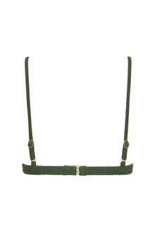Hunter Triangle Bikini Top | Olive Micro Scrunch