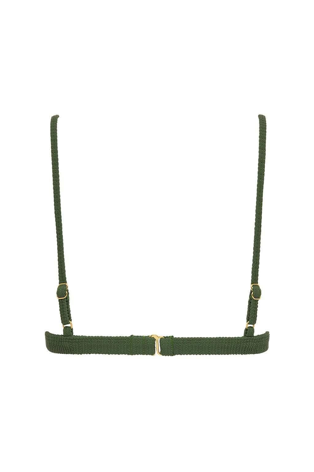 Hunter Triangle Bikini Top | Olive Micro Scrunch