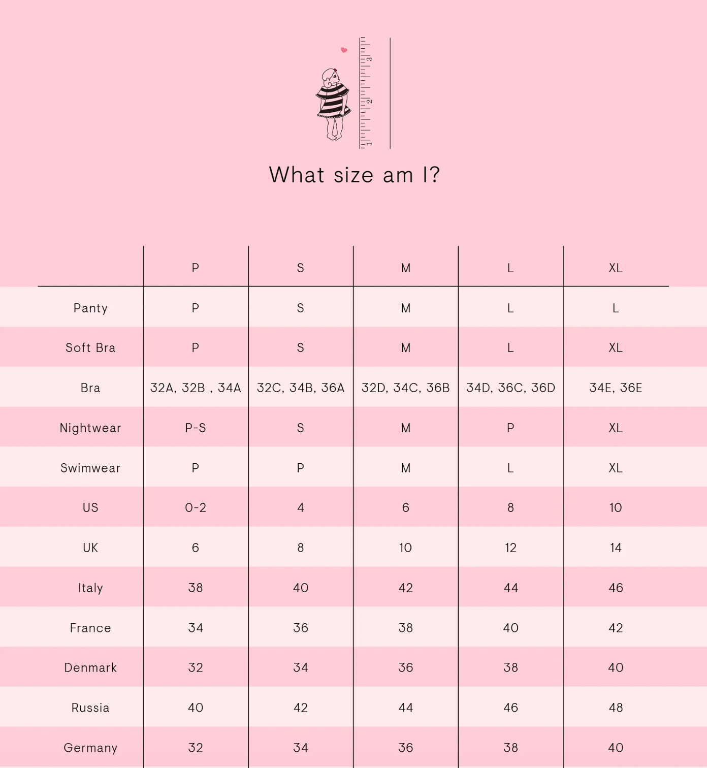 Product size guide