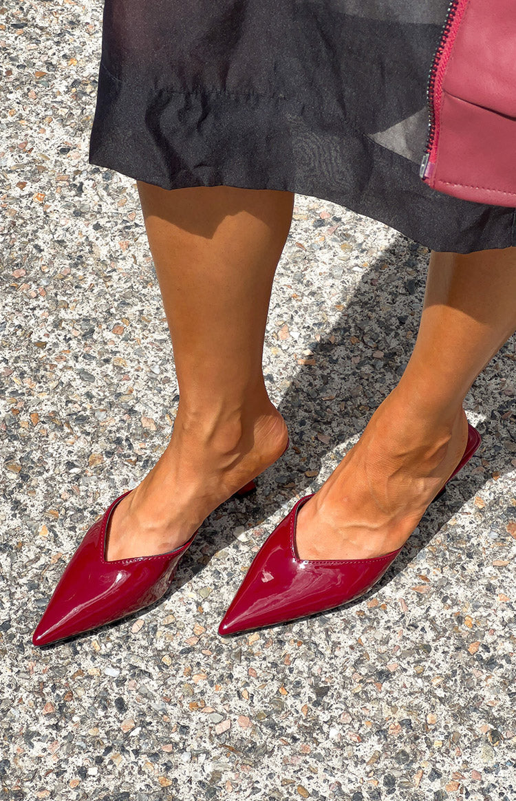 Morley Patent Mule Heels | Cherry Red