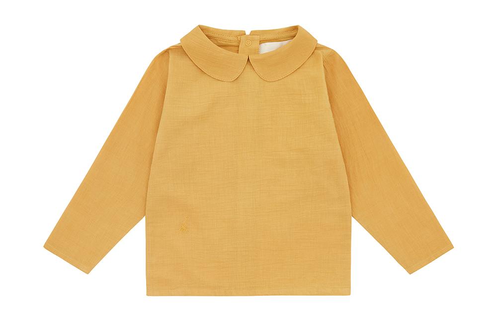 Organic Woven Collared Shirt | Mustard - Meyna Laxiflora Plant Dye