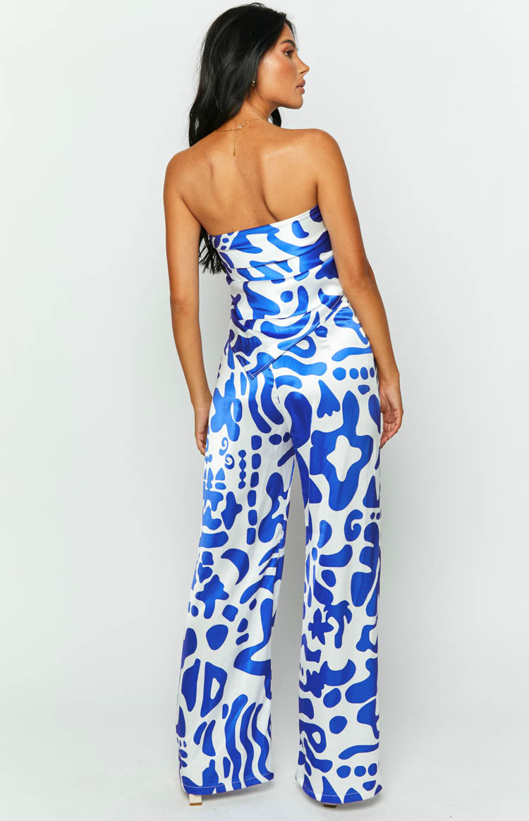 Mykonos Print Pants | Blue