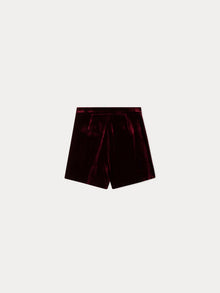 Girl | Flash Shorts In Silk Velvet | Burgundy