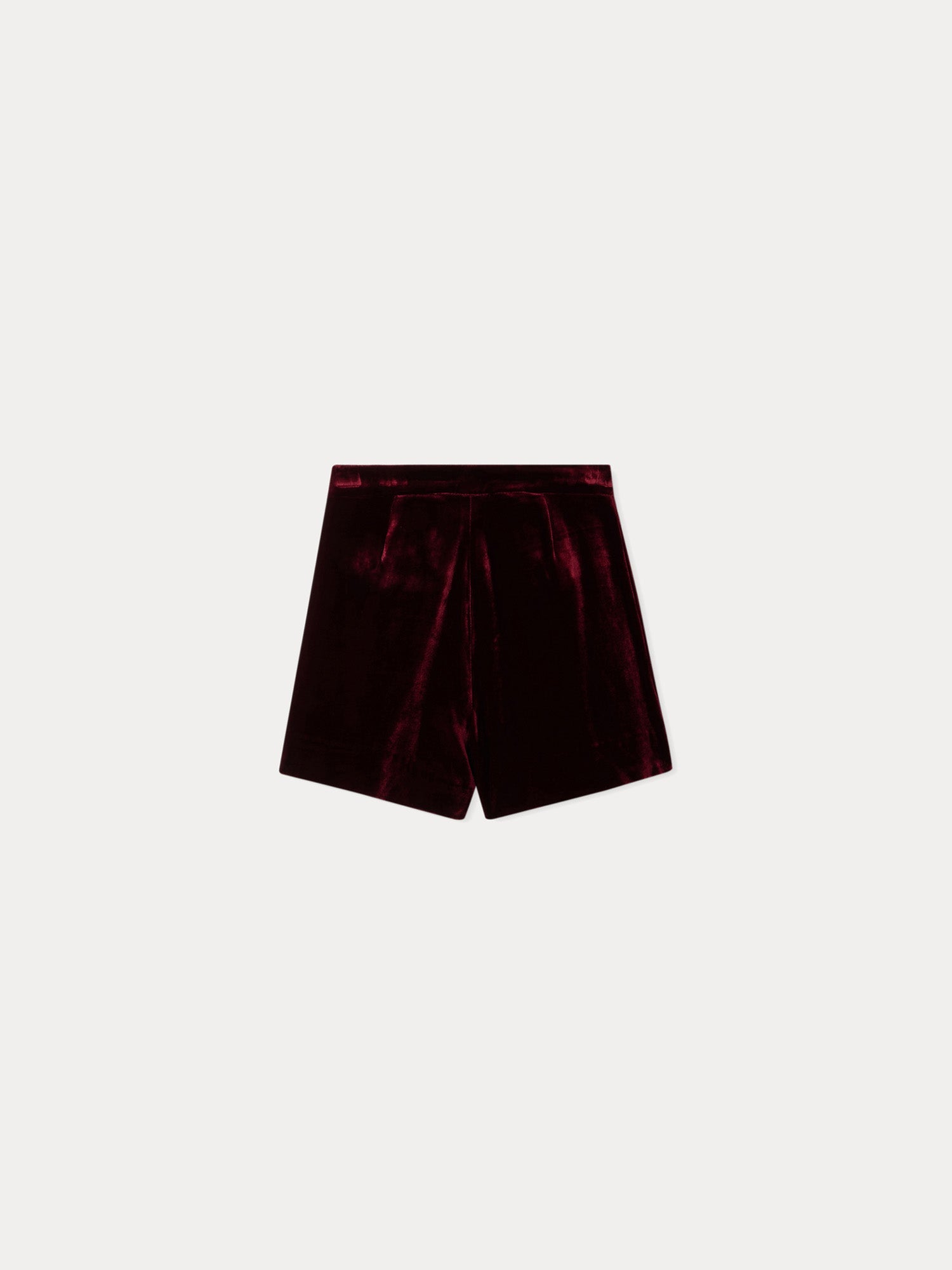 Girl | Flash Shorts In Silk Velvet | Burgundy