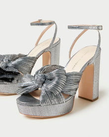 Natalia Bow Heel | Dark Silver