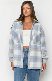 Neve Check Jacket | Blue
