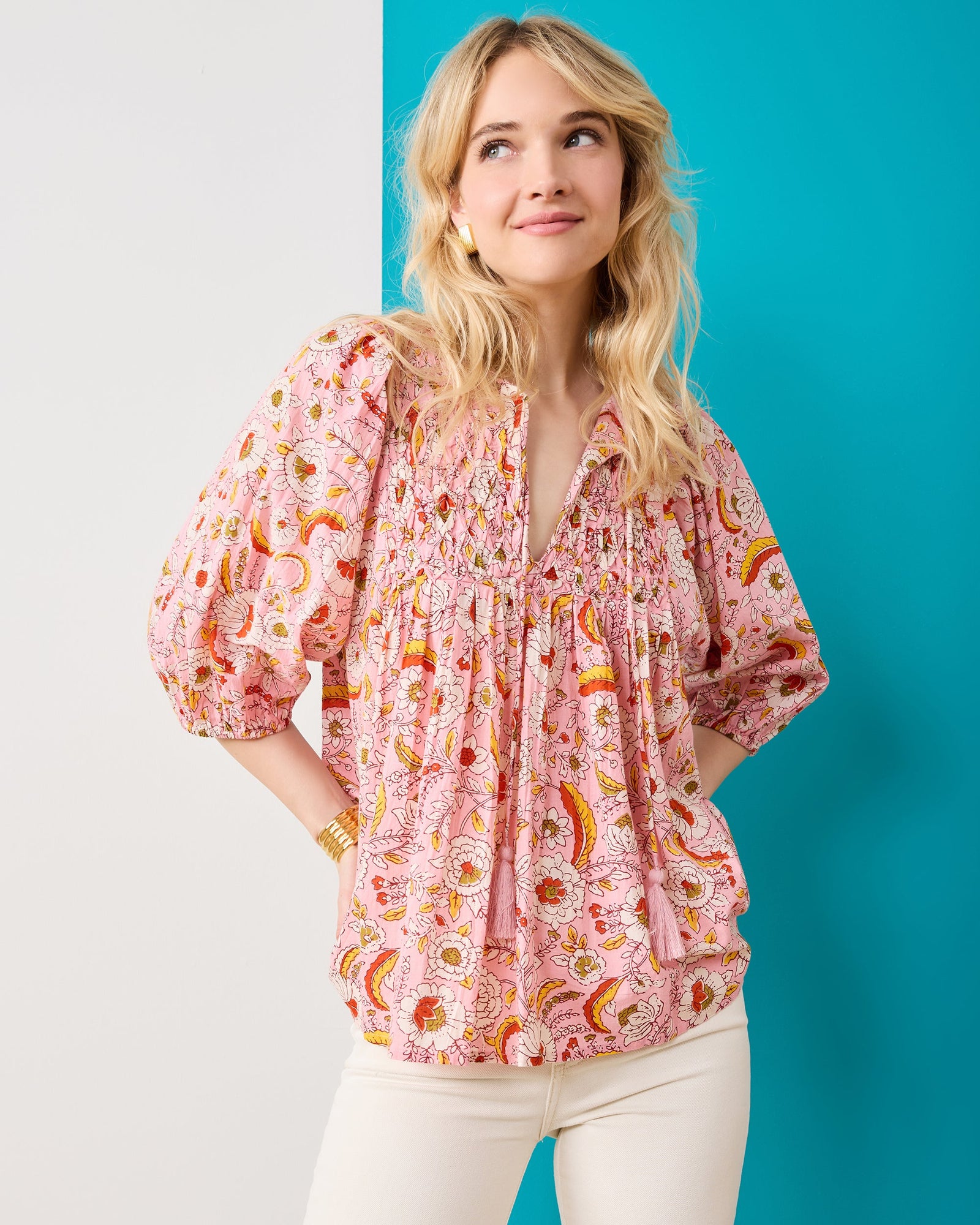 India Bloom  - Artifact Blouse - Soft Rose - Printfresh