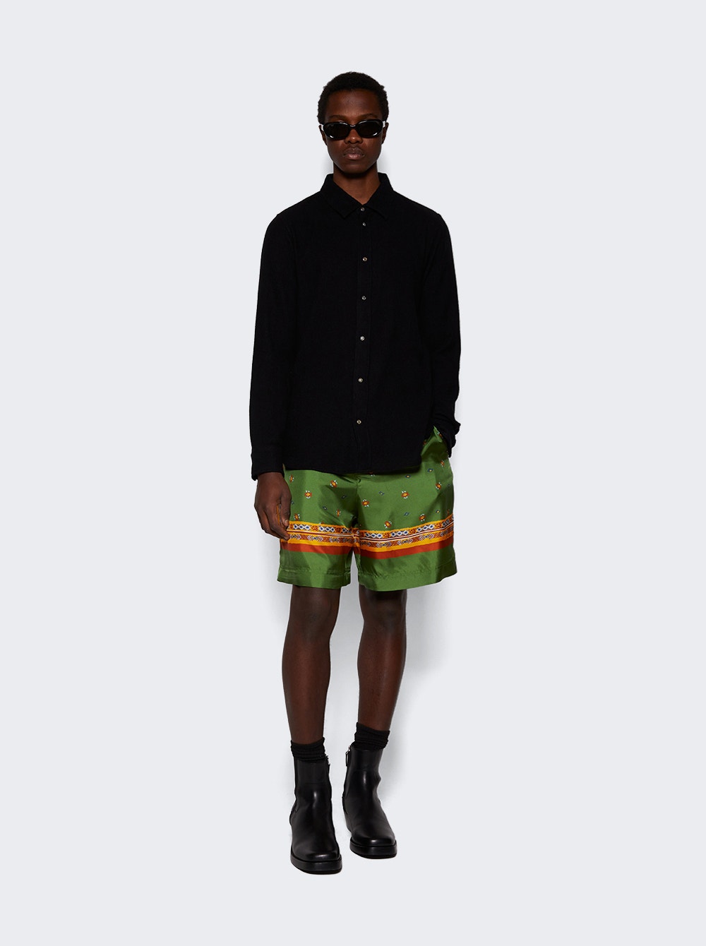 Men | Nick Fouquet | Silk Shorts | Green