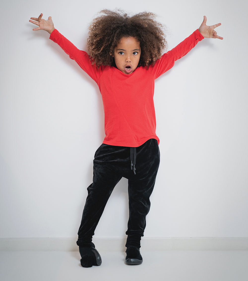 Kid | Velvet Baggy Pants | Black
