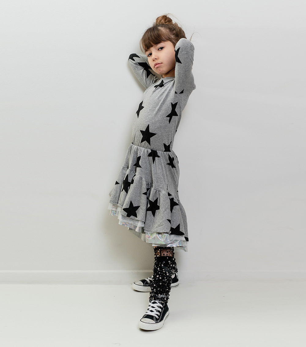 Kid | Festive Star Dress | Black