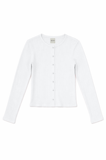 Nora Pointelle Cardigan | Coconut