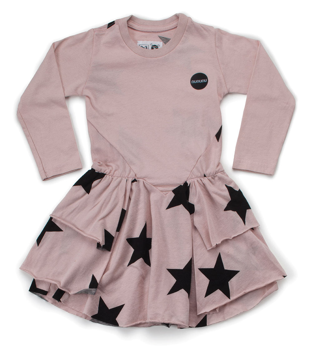 Kid | Layered Star Dress | Powder Pink