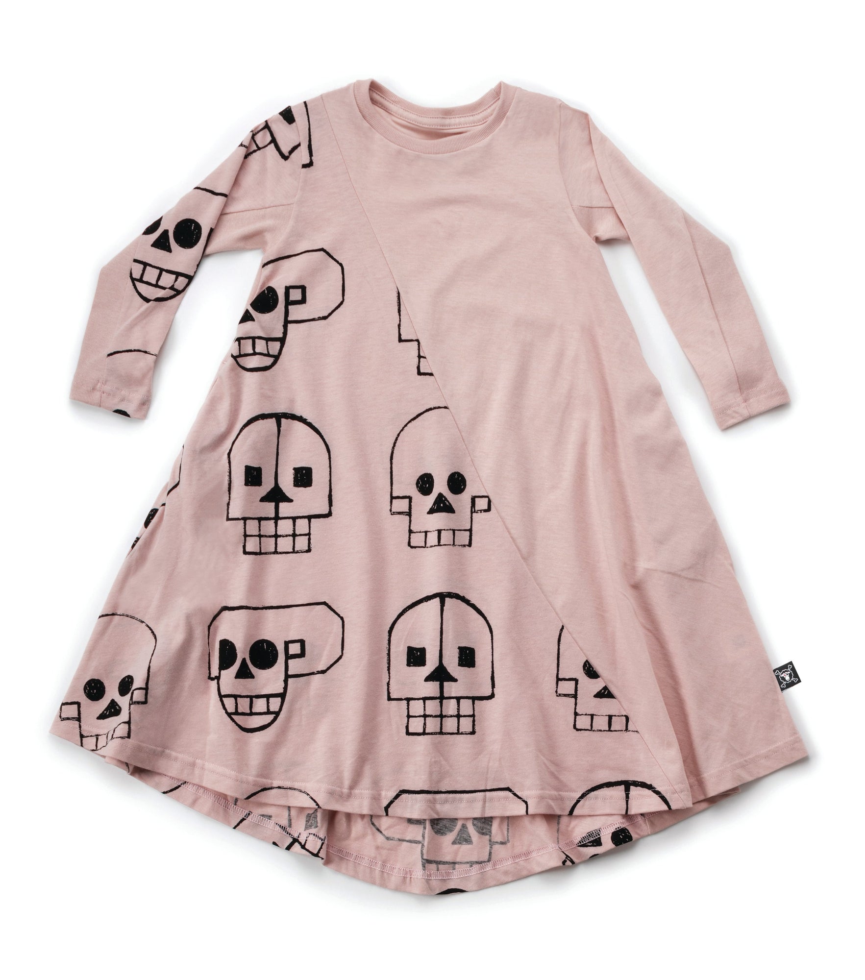 Kid | Skull Robot 360 Dress | Powder Pink