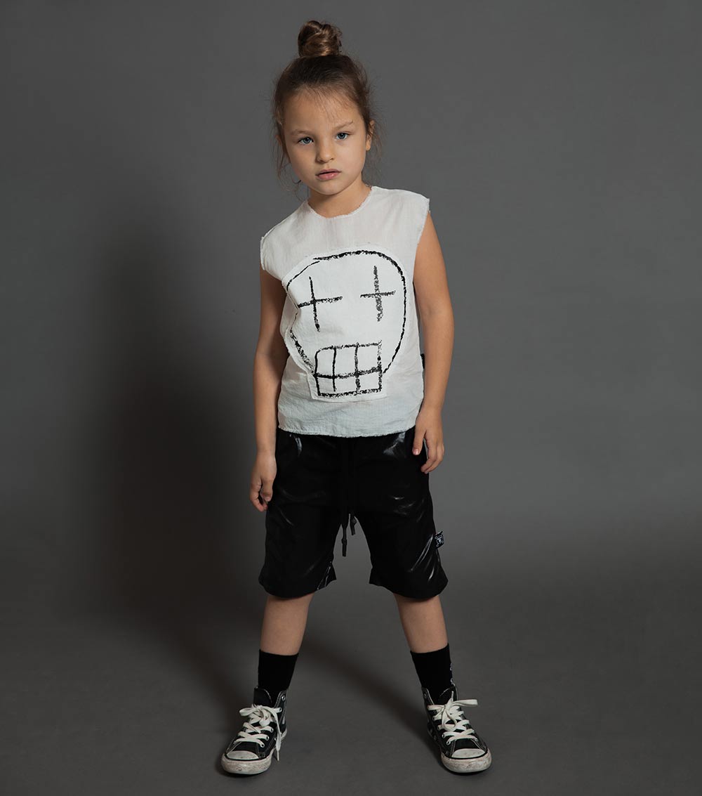 Kid | Patched Voile Shirt | Black