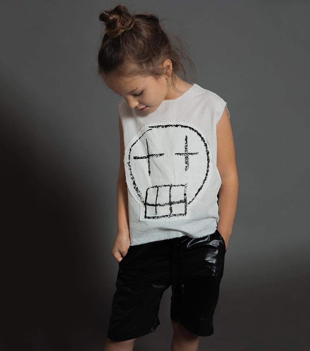 Kid | Patched Voile Shirt | Black