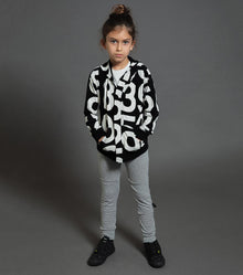 Kid | Numbered Zip Hoodie | Heather Grey