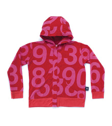 Kid | Numbered Zip Hoodie | Red