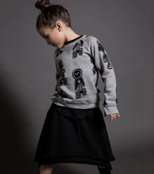 Kid | Tribal Dancers Sweatshirt | Heather Grey