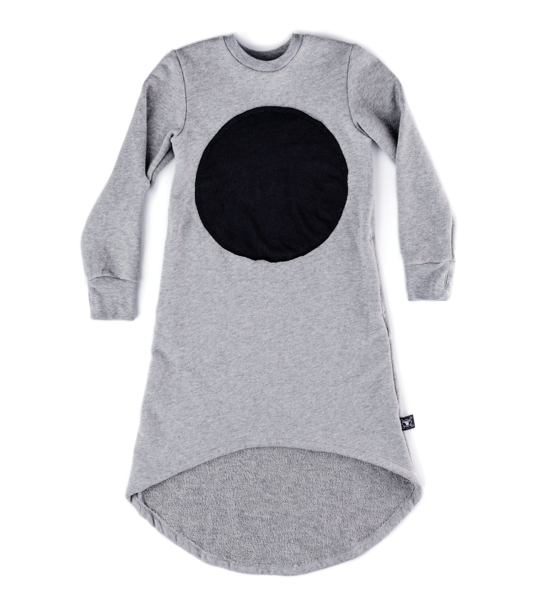 Kid | Circle Patch Fluffy Dress | Heather Grey