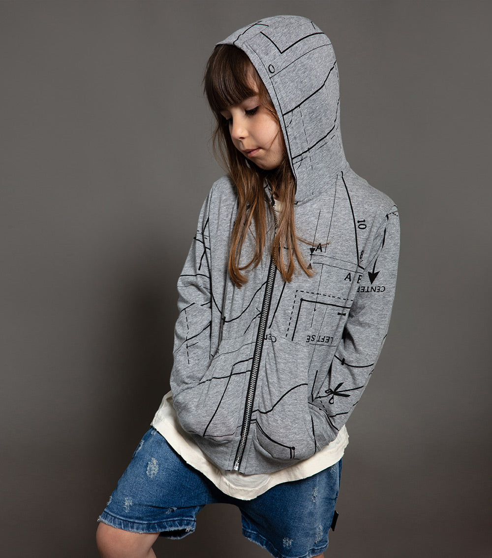 Kid | Sewing Pattern Light Zip Hoodie | Lava Yellow