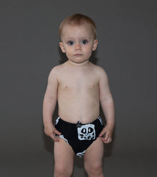 Kid | Rowdy Masks Diaper Swim Trunks | Black