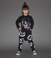 Kid | Embroidered Md Skull Shirt | Black