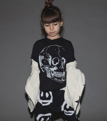 Kid | Embroidered Md Skull Shirt | Black