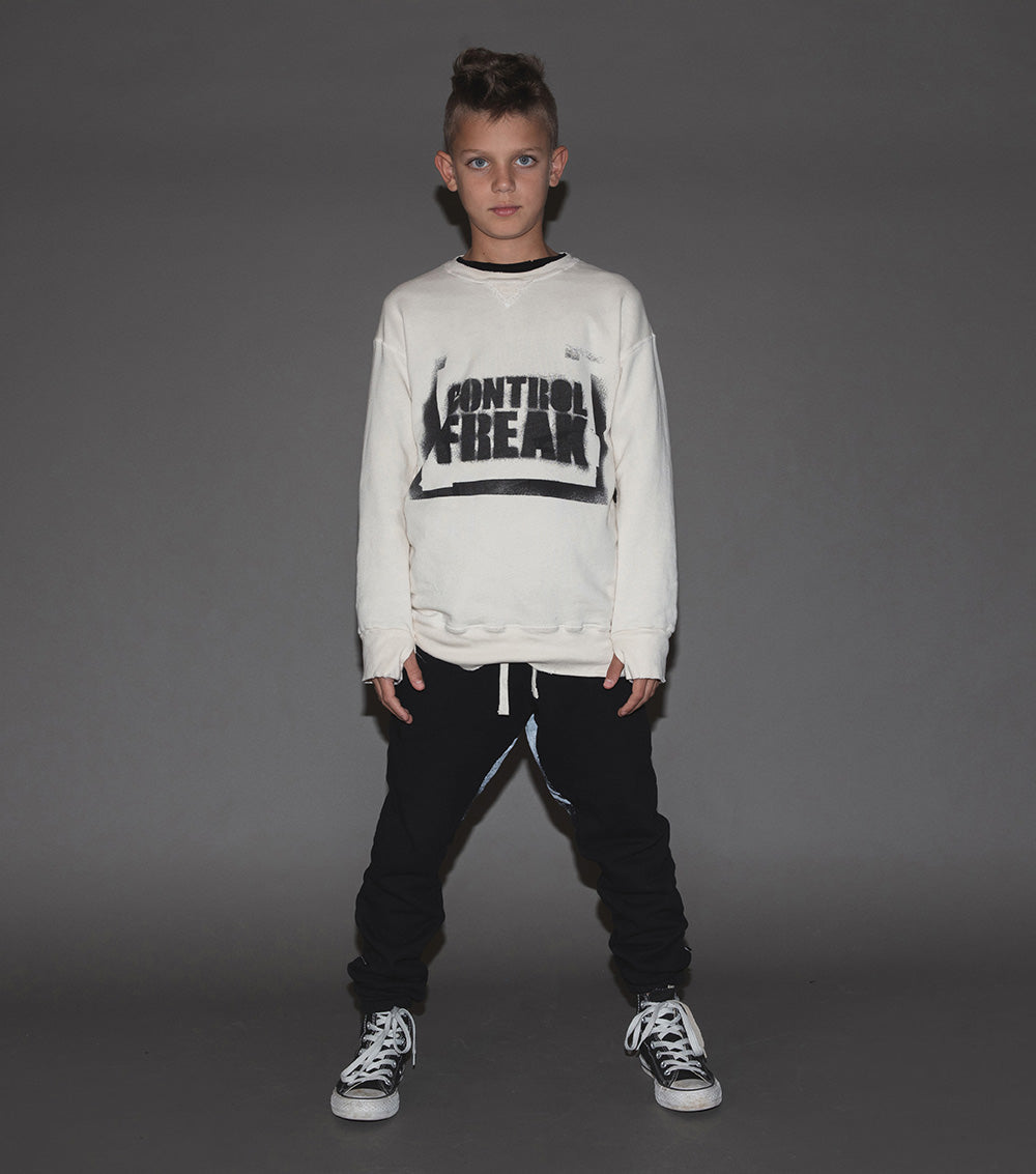 Kid | Sprayed Control Freak Sweatshirt | Black