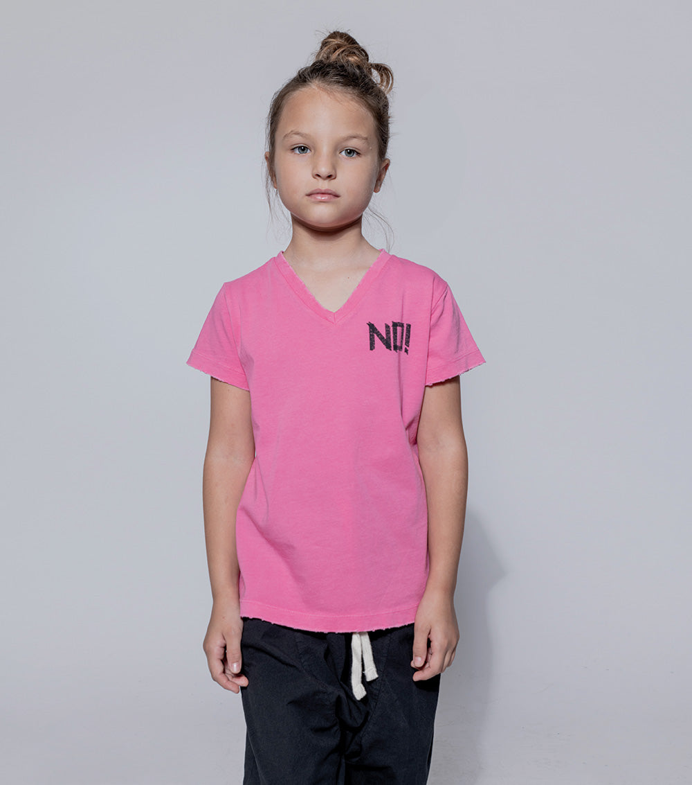 Kid | No! V Shirt | Lava Pink