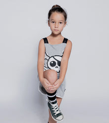 Kid | Skull Patch Tank Overall | Black