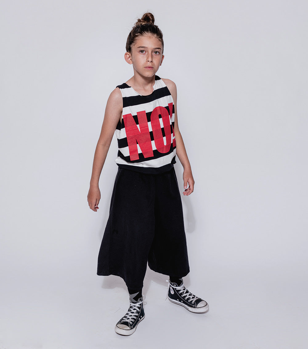 Kid | Striped No! Overall | Black