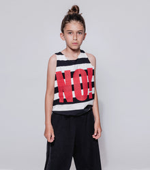 Kid | Striped No! Overall | Black