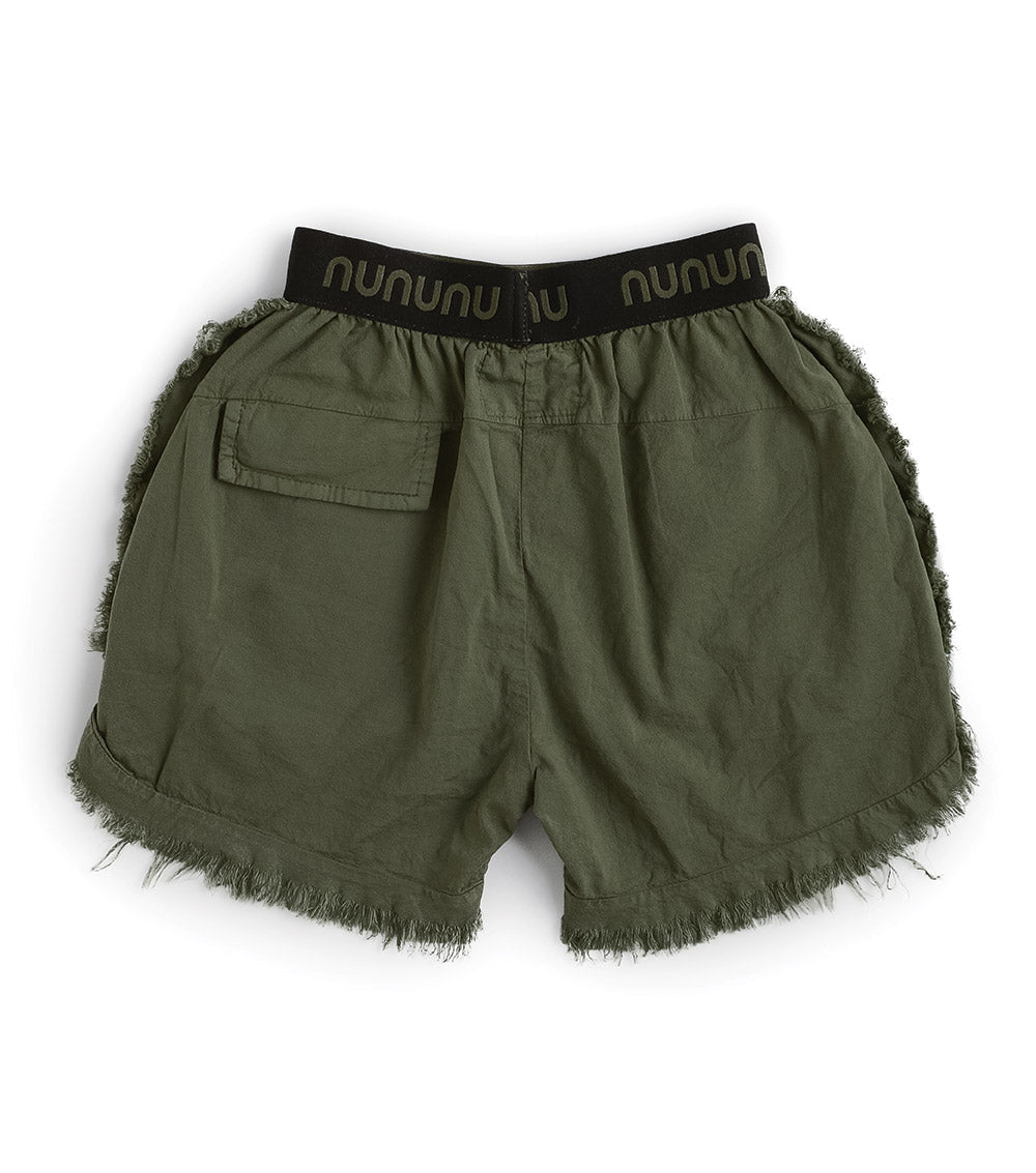 Kid | Airy Ruffled Shorts | Olive