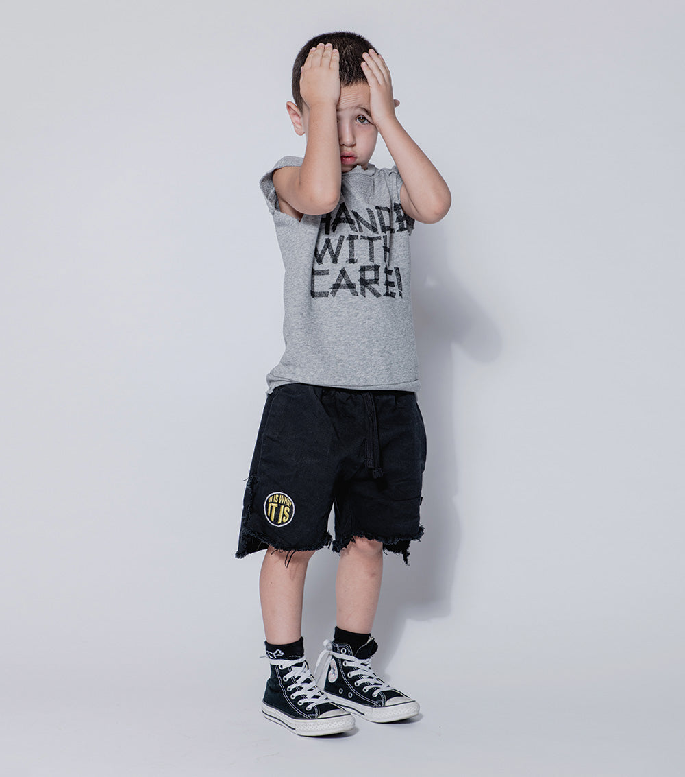 Kid | Unbalanced Shorts | Black