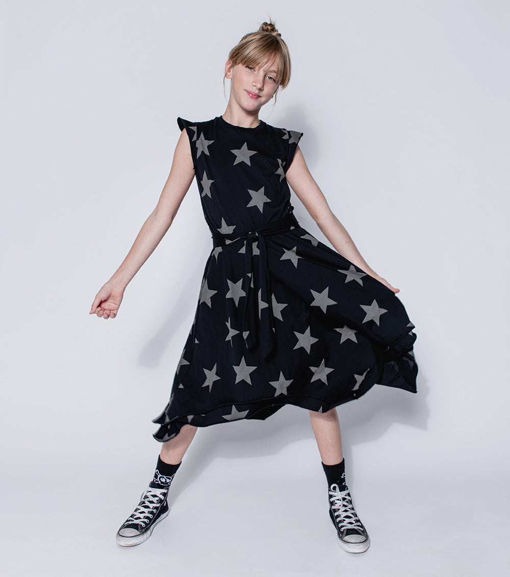 Kid | Fancy Star Dress | Heather Grey