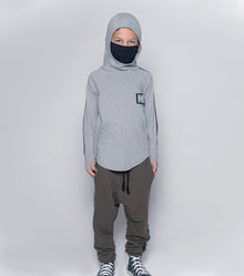 Kid | No! Patch Ninja Shirt | Heather Grey