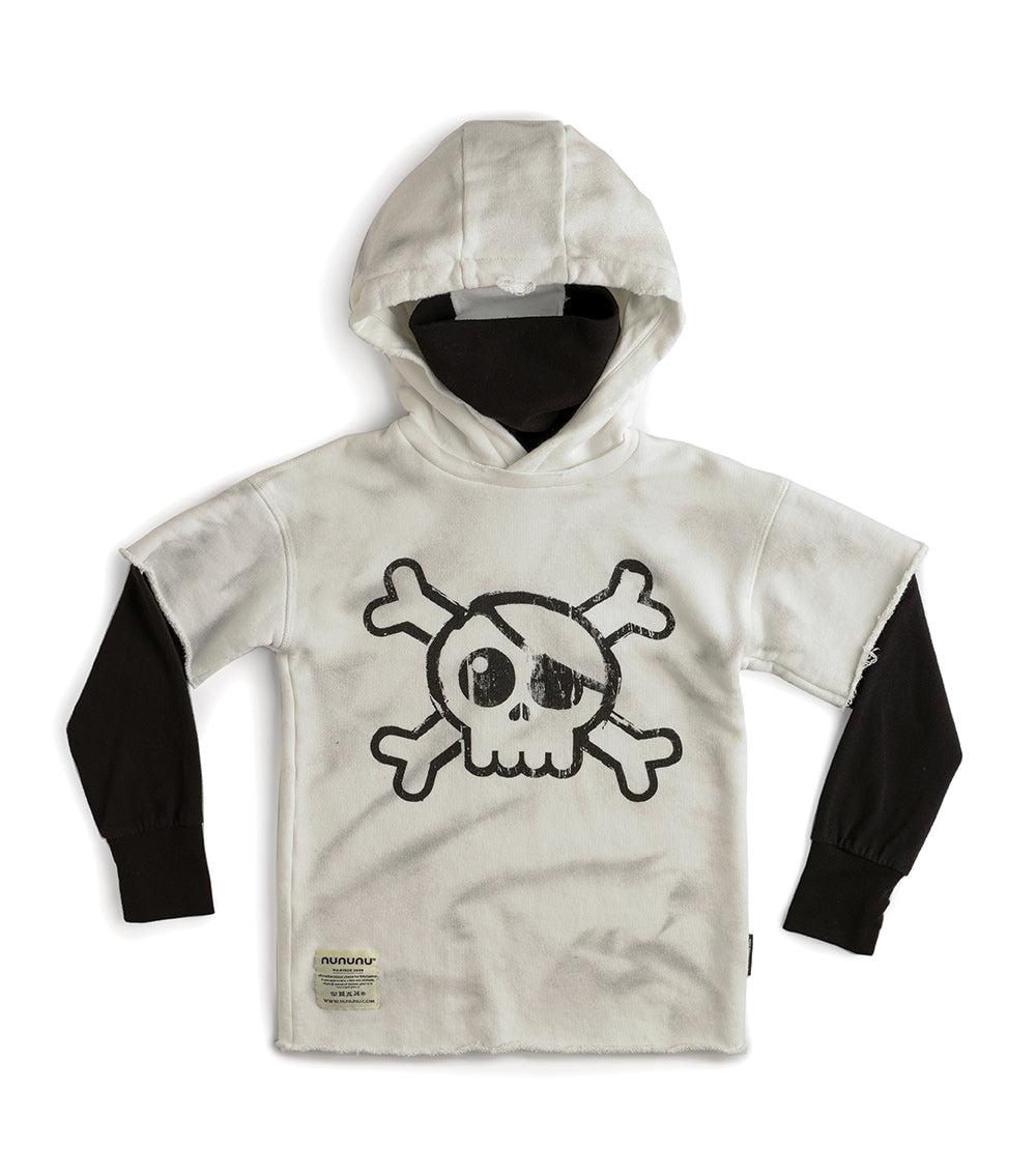 Kid | Skull Twofer Ninja Hoodie | Dirty White