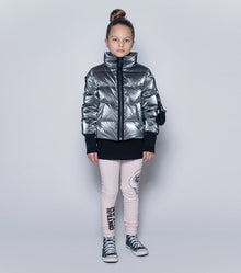 Kid | Attention Fluffy Down Jacket | Dark Silver