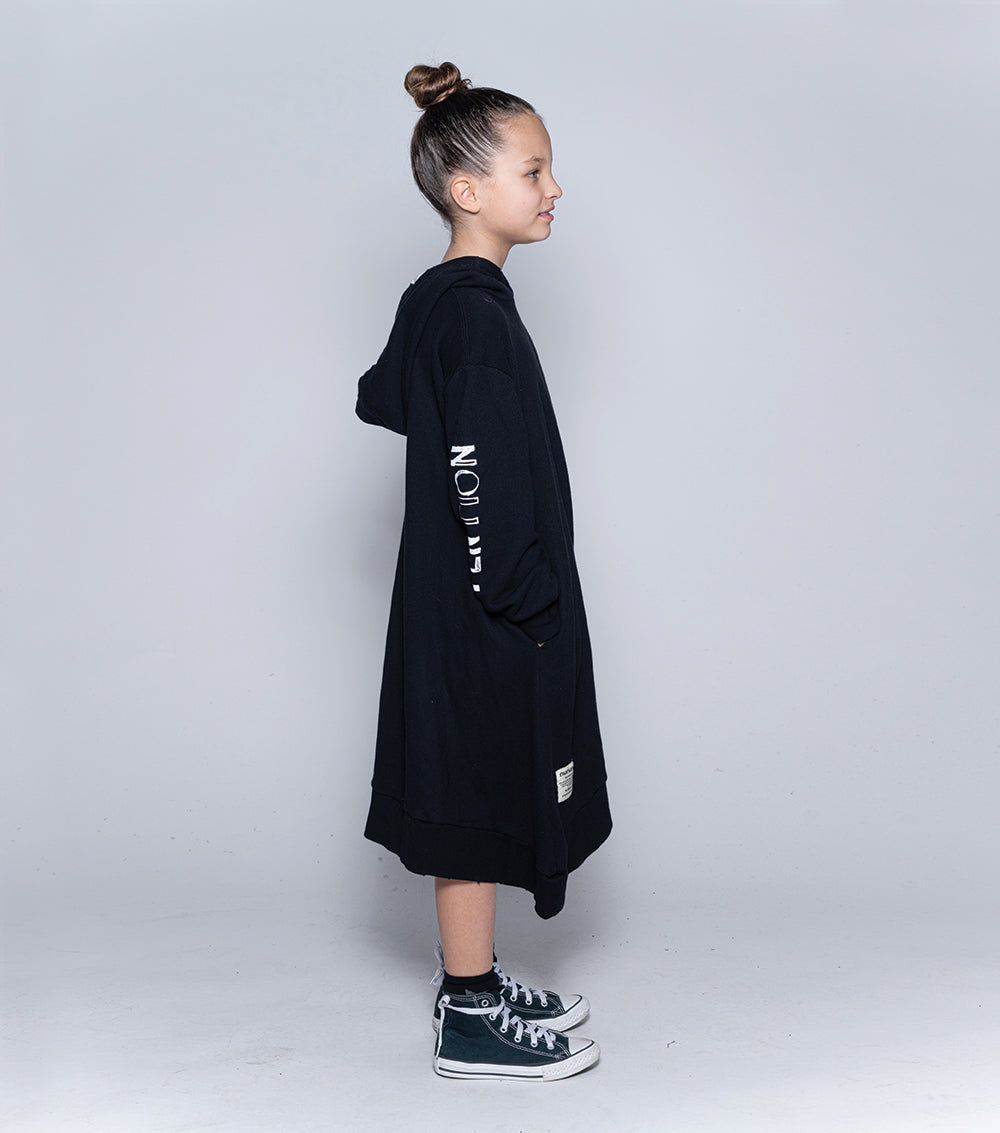 Kid | Attention Hooded Dress | Black