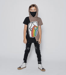 Kid | Rainbow Dude Ninja Shirt | Black x Earth Brown
