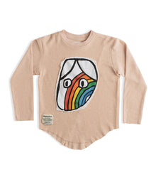 Kid | Rainbow Dude Patch Shirt | Nude