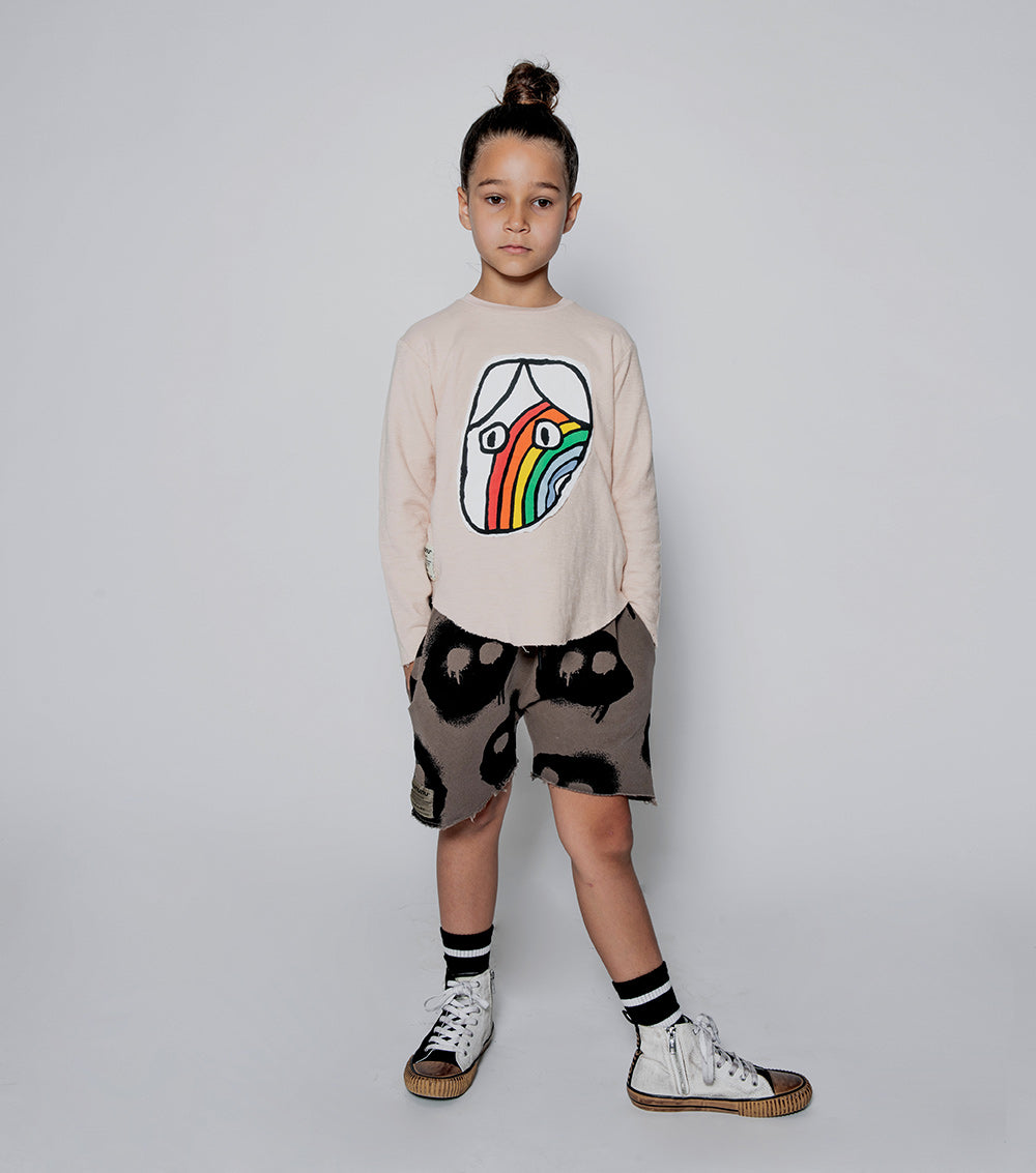 Kid | Rainbow Dude Patch Shirt | Nude