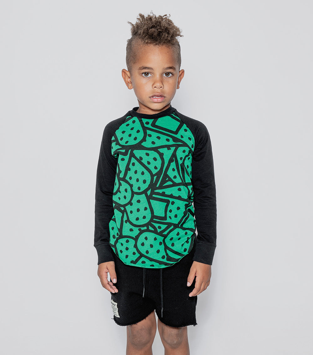 Kid | Bandaid Baseball Shirt | Moss Green