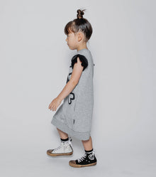 Kid | Ruffled Sleeve Sweatdress | Heather Grey